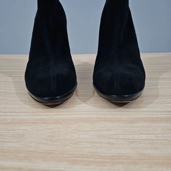 Stuart Weitzman Bootie Suede Womens Boot Black Stiletto Size Shoes Size 7.5 - Picture 4 of 12